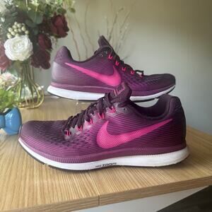 NIKE AIR ZOOM PEGASUS 34 Port Wine Size 9 Purple Sneakers Athleisure Gorpcore